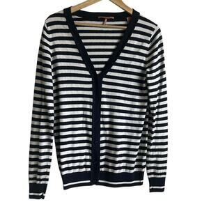 Scotch & Soda Black and White Striped Cardigan